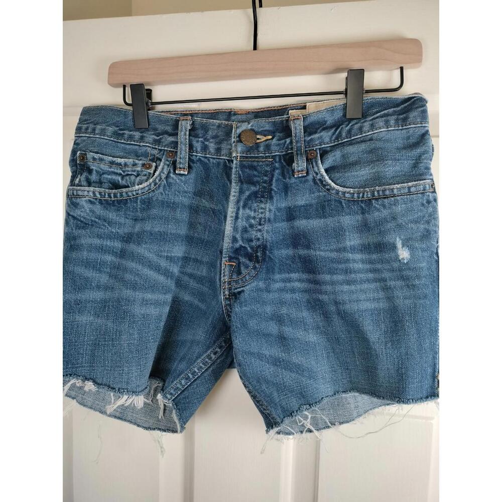 Hollister Denim Shorts Size 30 Button Fly Distressed Cut‎ Off Jorts Y2K